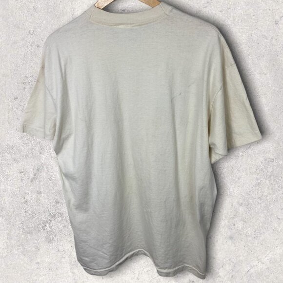 Vintage Mickey & Co Tee Off White Size XXXL Crew Neck‎ Cotton USA Cream T-Shirt - Picture 2 of 14